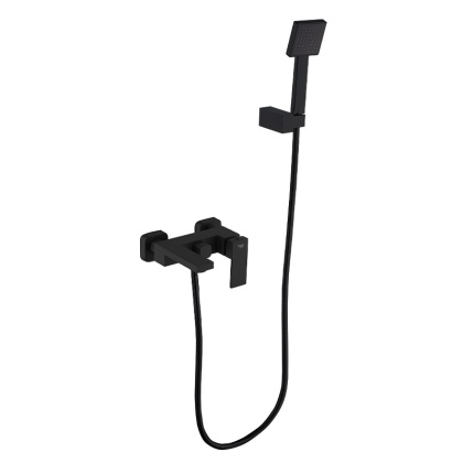 BATERIA WANNOWA ŚCIENNA PRYSZNICOWA NATRYSKOWA ZESTAW F305B-BL CZARNA