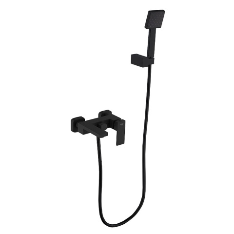 BATERIA WANNOWA ŚCIENNA PRYSZNICOWA NATRYSKOWA ZESTAW F305B-BL CZARNA