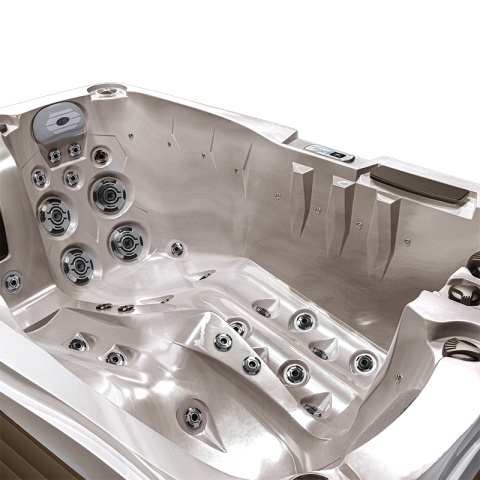 JACUZZI OGRODOWE WANNA SPA749 CAPPUCCINO OBUDOWA SZARA 200x135 CM 230V