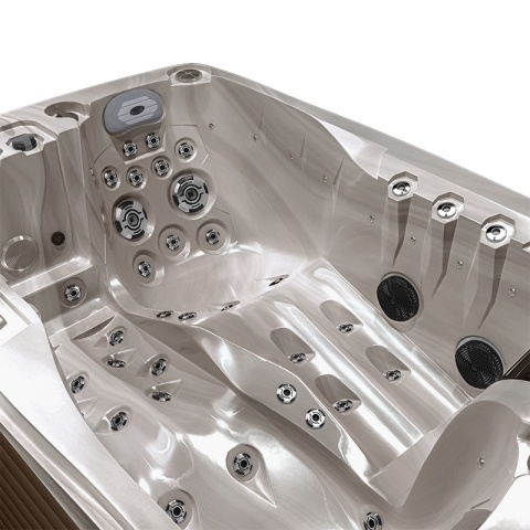 JACUZZI OGRODOWE WANNA SPA749 CAPPUCCINO OBUDOWA SZARA 200x135 CM 230V