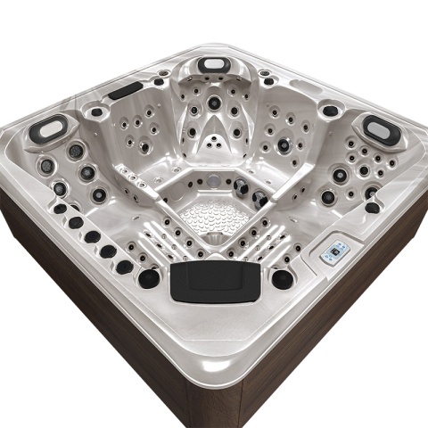 JACUZZI OGRODOWE WANNA SPA755 CAPPUCCINO OBUDOWA BRĄZOWA DESKA F21 230X230 CM