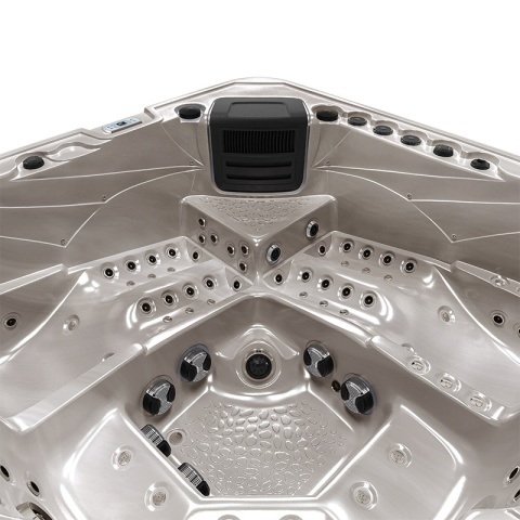 JACUZZI OGRODOWE WANNA SPA755 CAPPUCCINO OBUDOWA BRĄZOWA DESKA F21 230X230 CM