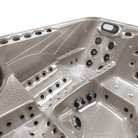 JACUZZI OGRODOWE WANNA SPA755 CAPPUCCINO OBUDOWA BRĄZOWA DESKA F21 230X230 CM