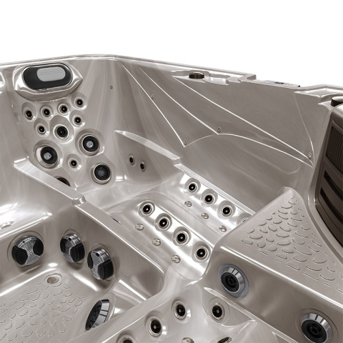 JACUZZI OGRODOWE WANNA SPA755 CAPPUCCINO OBUDOWA BRĄZOWA DESKA F21 230X230 CM