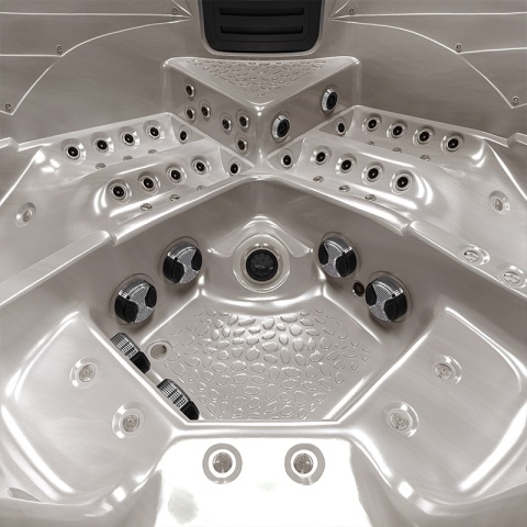 JACUZZI OGRODOWE WANNA SPA755 CAPPUCCINO OBUDOWA BRĄZOWA DESKA F21 230X230 CM