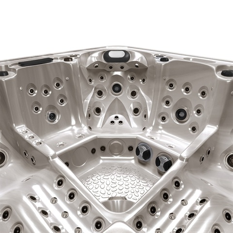 JACUZZI OGRODOWE WANNA SPA755 CAPPUCCINO OBUDOWA BRĄZOWA DESKA F21 230X230 CM