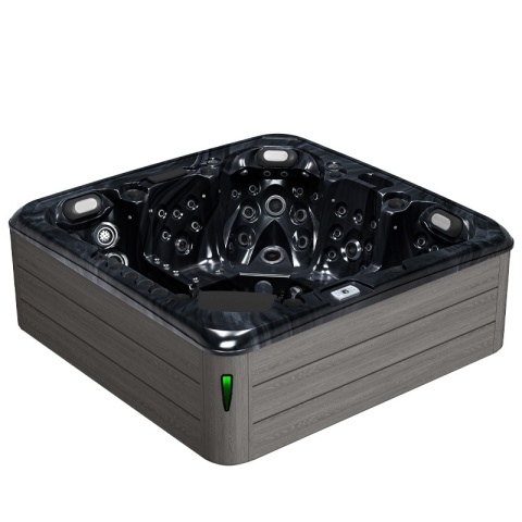 JACUZZI OGRODOWE WANNA SPA755 CZARNA FALA OBUDOWA SZARA DESKA F24 230X230 CM
