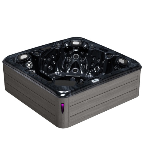 JACUZZI OGRODOWE WANNA SPA755 CZARNA FALA OBUDOWA SZARA DESKA F24 230X230 CM