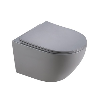 MISKA WC WISZĄCA RIMLESS MIZU-MTGR-RIM-03 SZARY MAT DESKA WOLNOOPADAJĄCA DUROPLAST