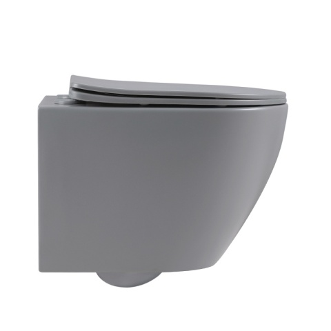 MISKA WC WISZĄCA RIMLESS MIZU-MTGR-RIM-03 SZARY MAT DESKA WOLNOOPADAJĄCA DUROPLAST