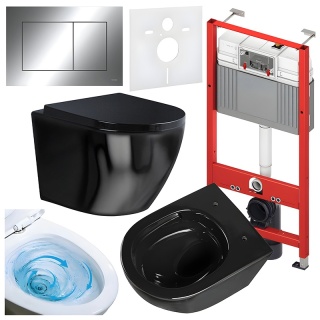 ZESTAW PODTYNKOWY WC STELAŻ TECE MISKA FLOW-BL-TR-02 PRZYCISK TC-9240401 CHROM