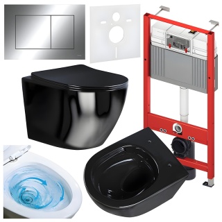 ZESTAW PODTYNKOWY WC STELAŻ TECE MISKA FLOW-BL-TR-03 PRZYCISK TC-9240401 CHROM