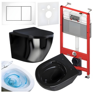 ZESTAW PODTYNKOWY WC STELAŻ TECE MISKA FLOW-BL-TR-03 PRZYCISK TC-9240417 BIAŁY MAT