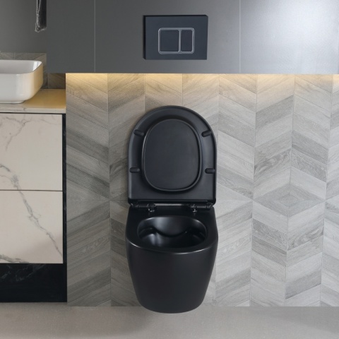 ZESTAW PODTYNKOWY WC STELAŻ TECE MISKA MIZU-MTB-RIM-01 PRZYCISK TC-9240400 BIAŁY POŁYSK