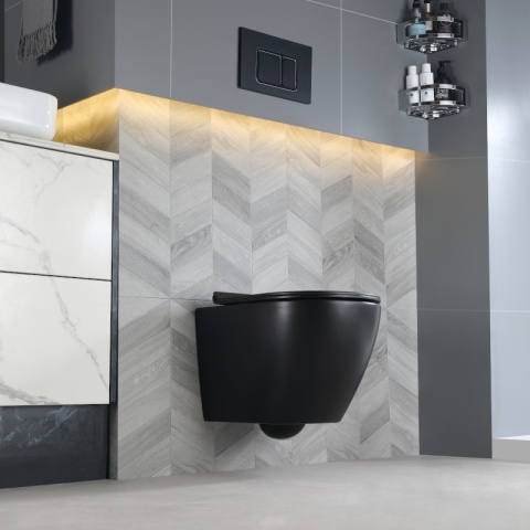 ZESTAW PODTYNKOWY WC STELAŻ TECE MISKA MIZU-MTB-RIM-01 PRZYCISK TC-9240417 BIAŁY MAT