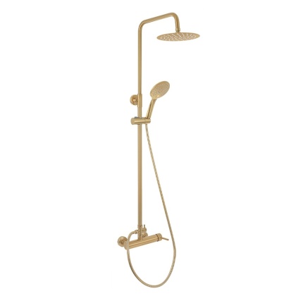BATERIA PRYSZNICOWA ŁAZIENKOWA Z DESZCZOWNICĄ LAILA ZŁOTA SZCZOTKOWANA