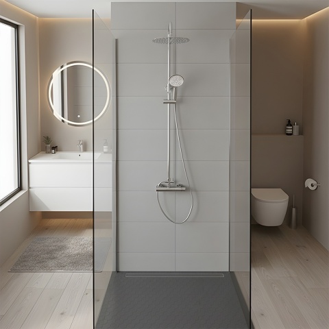 BATERIA PRYSZNICOWA ŁAZIENKOWA ZESTAW Z DESZCZOWNICĄ NATRYSKOWA LAILA CHROM