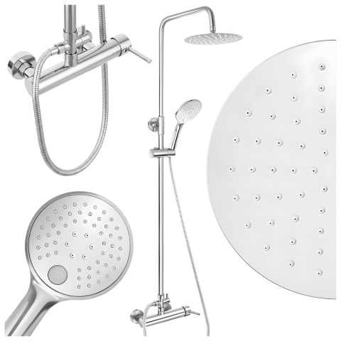 BATERIA PRYSZNICOWA ŁAZIENKOWA ZESTAW Z DESZCZOWNICĄ NATRYSKOWA LAILA CHROM