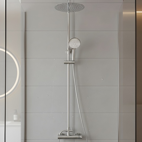 BATERIA PRYSZNICOWA ŁAZIENKOWA ZESTAW Z DESZCZOWNICĄ NATRYSKOWA LAILA CHROM