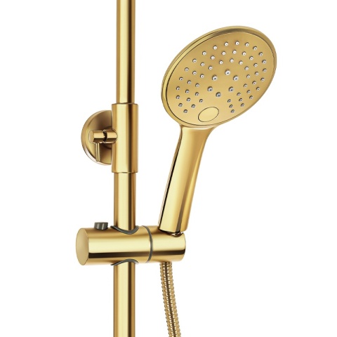 BATERIA PRYSZNICOWA ŁAZIENKOWA ZESTAW Z DESZCZOWNICĄ NATRYSKOWA LAILA ZŁOTA
