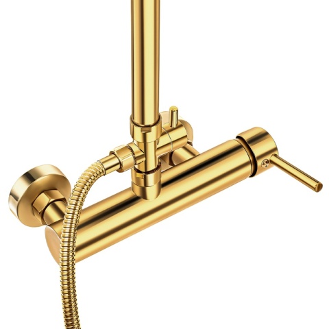 BATERIA PRYSZNICOWA ŁAZIENKOWA ZESTAW Z DESZCZOWNICĄ NATRYSKOWA LAILA ZŁOTA