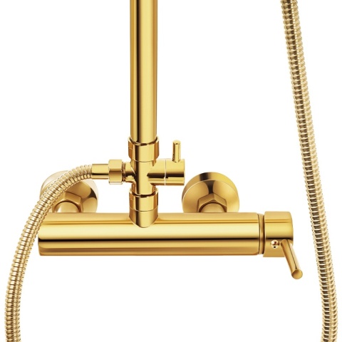BATERIA PRYSZNICOWA ŁAZIENKOWA ZESTAW Z DESZCZOWNICĄ NATRYSKOWA LAILA ZŁOTA