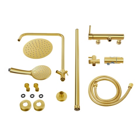 BATERIA PRYSZNICOWA ŁAZIENKOWA ZESTAW Z DESZCZOWNICĄ NATRYSKOWA LAILA ZŁOTA