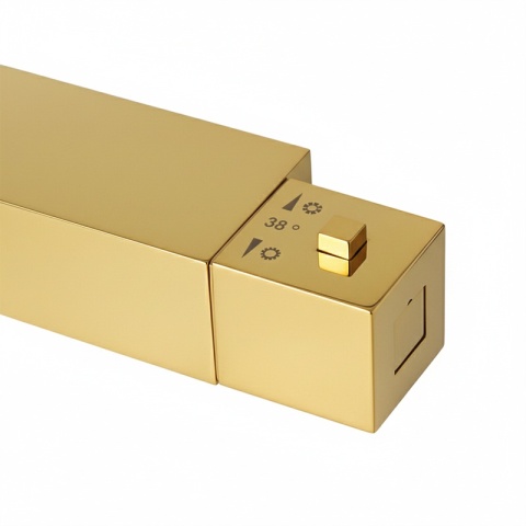 BATERIA WANNOWA ŚCIENNA PRYSZNICOWA ŁAZIENKOWA Z TERMOSTATEM T202-GL ZŁOTA