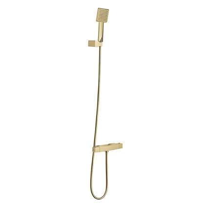 BATERIA WANNOWA ŚCIENNA PRYSZNICOWA Z TERMOSTATEM T202 ZŁOTA SZCZOTKOWANA