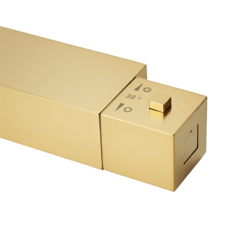 BATERIA WANNOWA ŚCIENNA PRYSZNICOWA Z TERMOSTATEM T202 ZŁOTA SZCZOTKOWANA