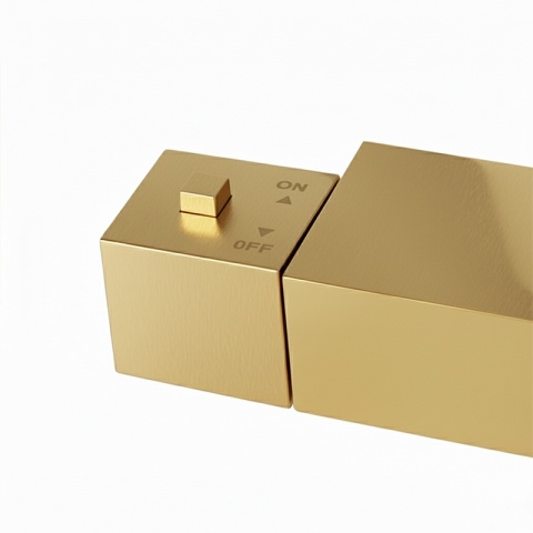 BATERIA WANNOWA ŚCIENNA PRYSZNICOWA Z TERMOSTATEM T202 ZŁOTA SZCZOTKOWANA