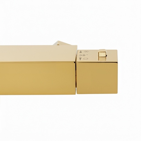 BATERIA WANNOWA ŚCIENNA PRYSZNICOWA Z TERMOSTATEM T202 ZŁOTA SZCZOTKOWANA