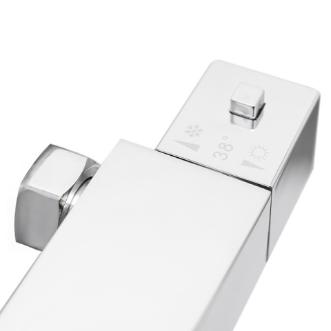 BATERIA WANNOWA ŚCIENNA PRYSZNICOWA ZESTAW Z TERMOSTATEM T202A CHROM