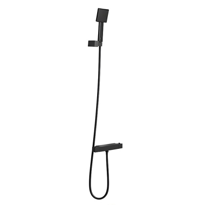 BATERIA WANNOWA ŚCIENNA PRYSZNICOWA ZESTAW Z TERMOSTATEM T202B-BL CZARNA