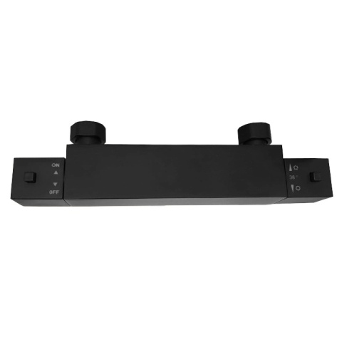 BATERIA WANNOWA ŚCIENNA PRYSZNICOWA ZESTAW Z TERMOSTATEM T202B-BL CZARNA