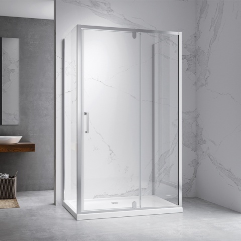 KABINA PRYSZNICOWA PROSTOKĄTNA 3-ŚCIENNA ZES-KZ23E-110X80 CHROM 110x80 CM