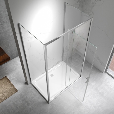 KABINA PRYSZNICOWA PROSTOKĄTNA 3-ŚCIENNA ZES-KZ23E-110X80 CHROM 110x80 CM