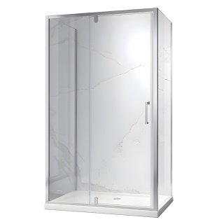 KABINA PRYSZNICOWA PROSTOKĄTNA 3-ŚCIENNA ZES-KZ23F-120X80 CHROM 120x80 CM