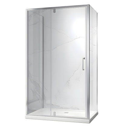 KABINA PRYSZNICOWA PROSTOKĄTNA 3-ŚCIENNA ZES-KZ23F-120X80 CHROM 120x80 CM