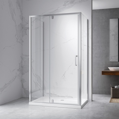 KABINA PRYSZNICOWA PROSTOKĄTNA 3-ŚCIENNA ZES-KZ23F-120X90 CHROM 120x90 CM