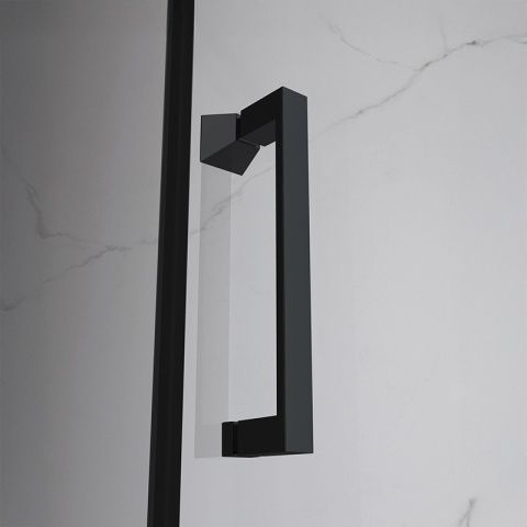 KABINA PRYSZNICOWA PROSTOKĄTNA 3-ŚCIENNA ZES-KZ23D-BL-100X90 CZARNA 100x90 CM