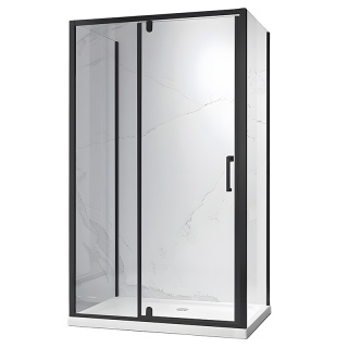 KABINA PRYSZNICOWA PROSTOKĄTNA 3-ŚCIENNA ZES-KZ23E-BL-110X90 CZARNA 110x90 CM