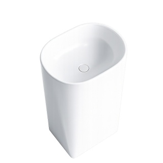 UMYWALKA WOLNOSTOJĄCA CERAMICZNA OWALNA CLARO-WH-WOF-490 BIAŁY POŁYSK 49x38 CM