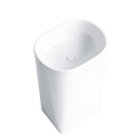 UMYWALKA WOLNOSTOJĄCA CERAMICZNA OWALNA CLARO-WH-WOF-490 BIAŁY POŁYSK 49x38 CM