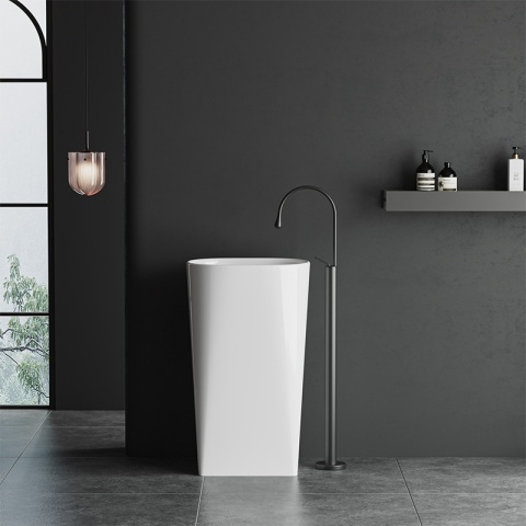 UMYWALKA WOLNOSTOJĄCA CERAMICZNA OWALNA CLARO-WH-WOF-490 BIAŁY POŁYSK 49x38 CM