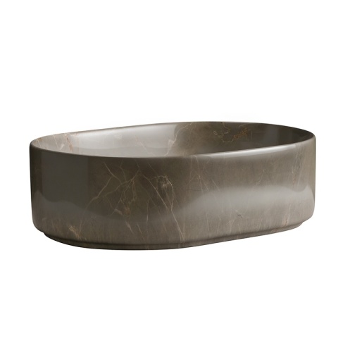 UMYWALKA NABLATOWA CERAMICZNA OWALNA NAVI-MAR8-460 BEŻOWY MARMUR 46x31 CM