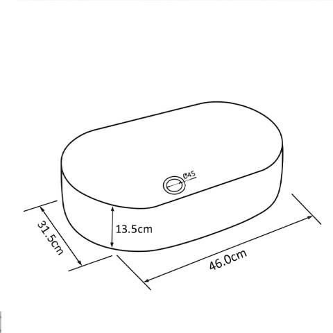 UMYWALKA NABLATOWA CERAMICZNA OWALNA NAVI-MAR8-460 BEŻOWY MARMUR 46x31 CM