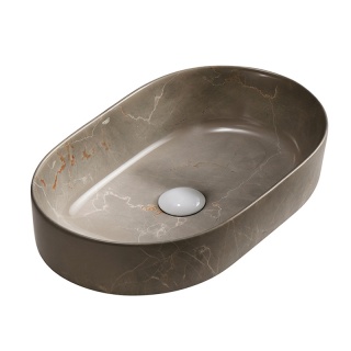 UMYWALKA NABLATOWA CERAMICZNA OWALNA NAVI-MAR8-460 BEŻOWY MARMUR 46x31 CM