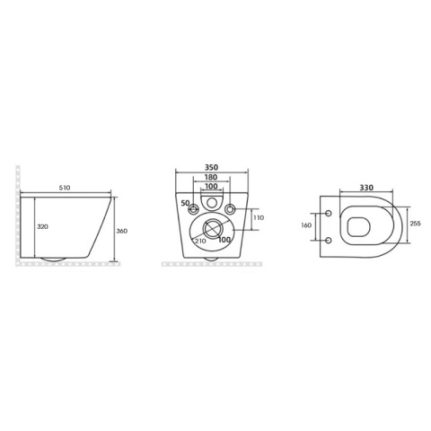 ZESTAW PODTYNKOWY WC STELAŻ TECE MISKA RAIN-BL-RIM-03 PRZYCISK TC-9240401 CHROM