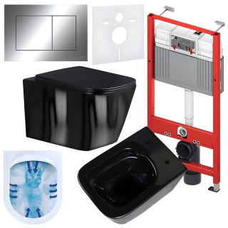 ZESTAW PODTYNKOWY WC STELAŻ TECE MISKA RAIN-BL-RIM-03 PRZYCISK TC-9240401 CHROM